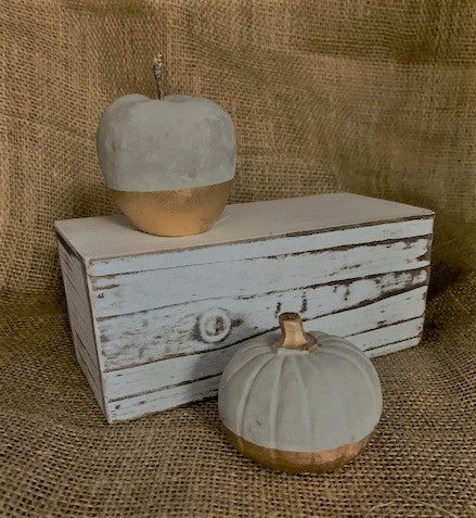 Cement Fruit with Golden Accent