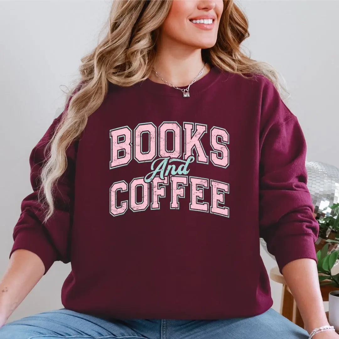 Books and Coffee Crewneck Sweatshirt
