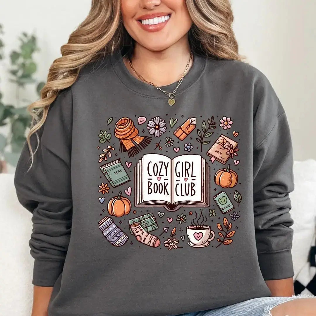 Cozy Girl Book Club Bookish Crewneck Sweatshirt