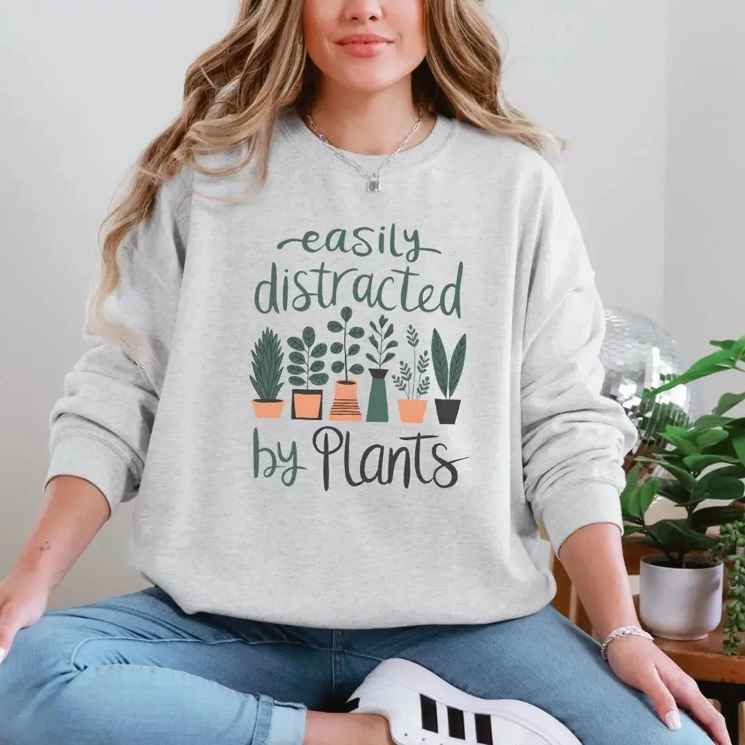 Easily Distracted by Plants Crewneck Sweatshirt