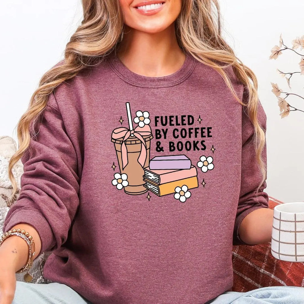 Fueled by Coffee & Books Crewneck Sweatshirt