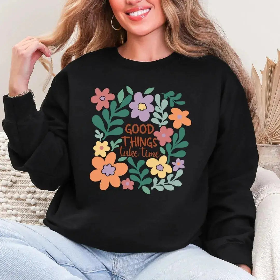 Positivity Floral Sweatshirts