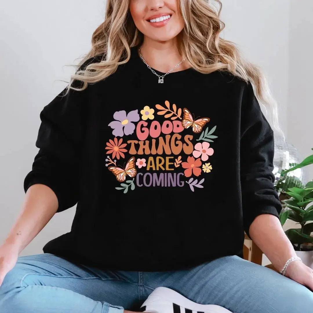 Positivity Floral Sweatshirts