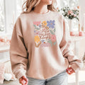 Grow Positive Thoughts Retro Floral Crewneck Sweatshirt