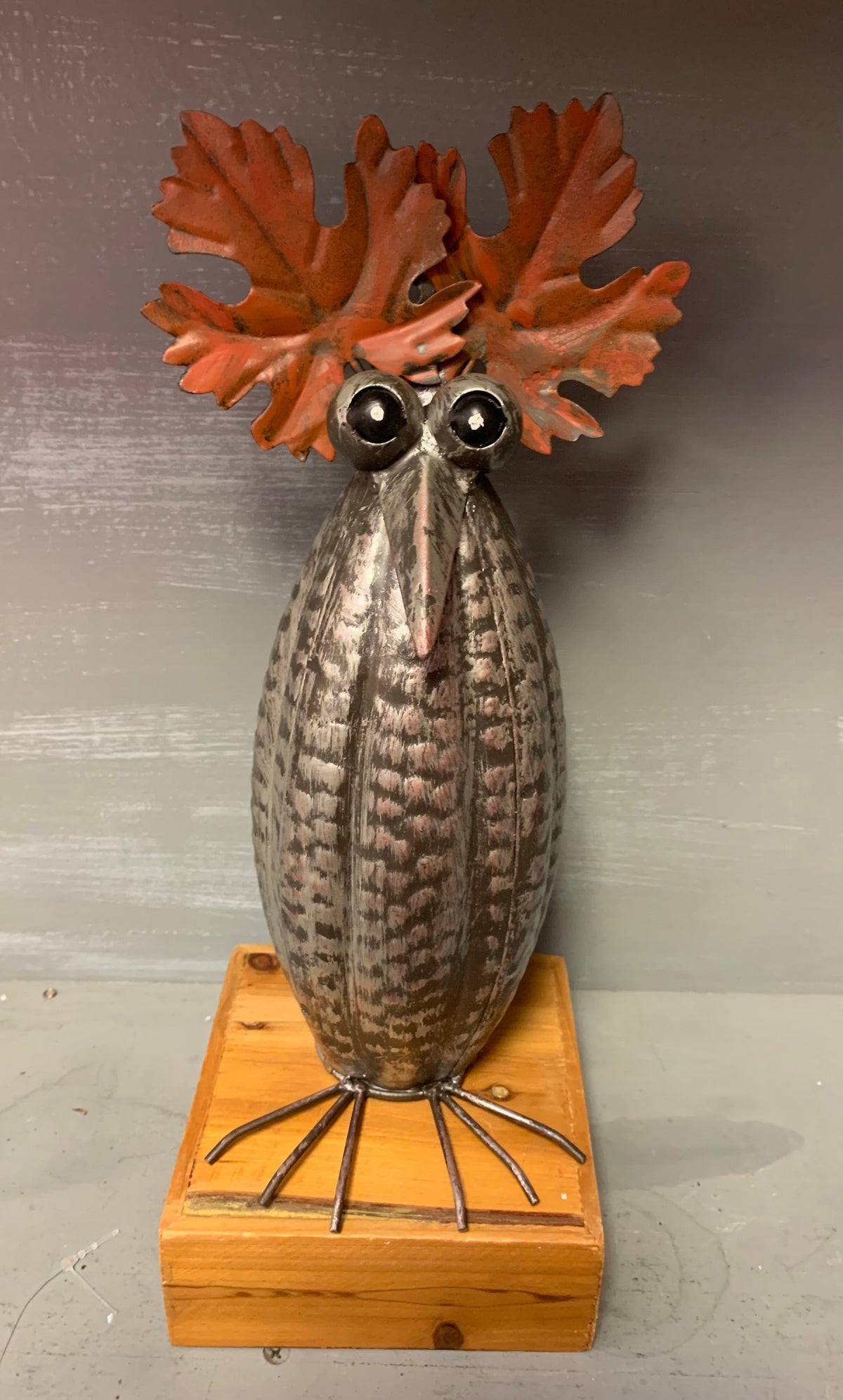 Galvanized Pumpkin Owl