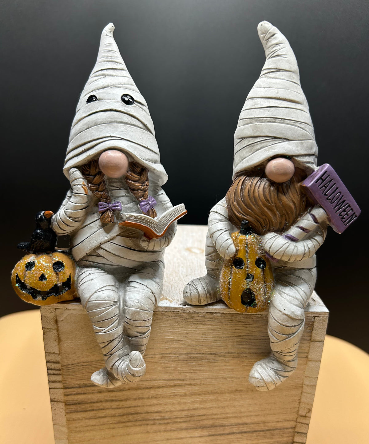 Halloween Shelf Sitting Ghost Gnome — Trick-or-Treat Décor