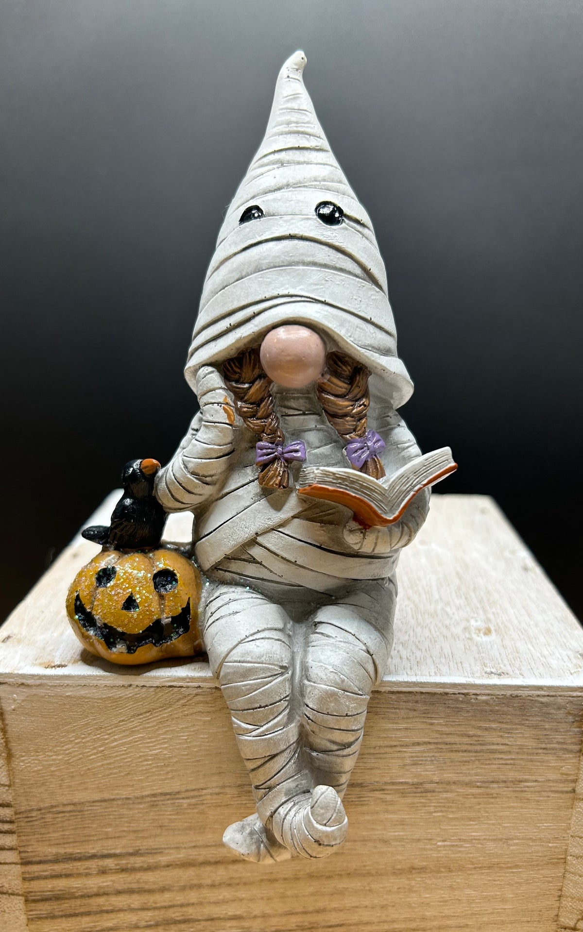 Halloween Shelf Sitting Ghost Gnome — Trick-or-Treat Décor