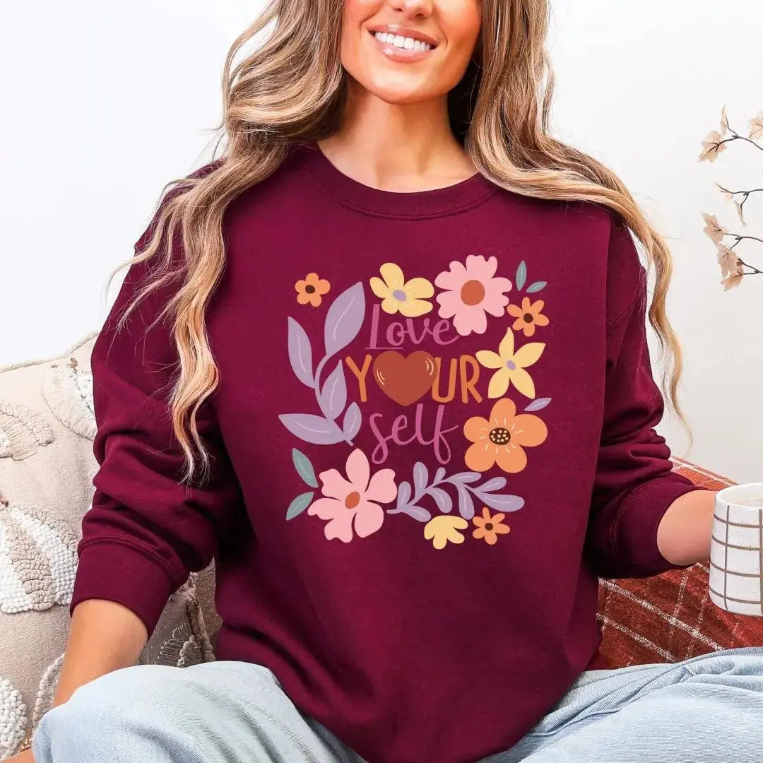 Positivity Floral Sweatshirts