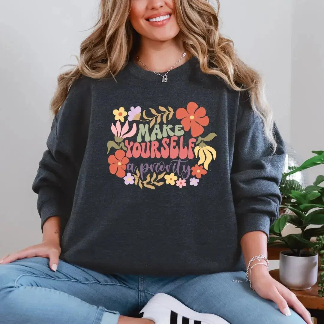 Positivity Floral Sweatshirts