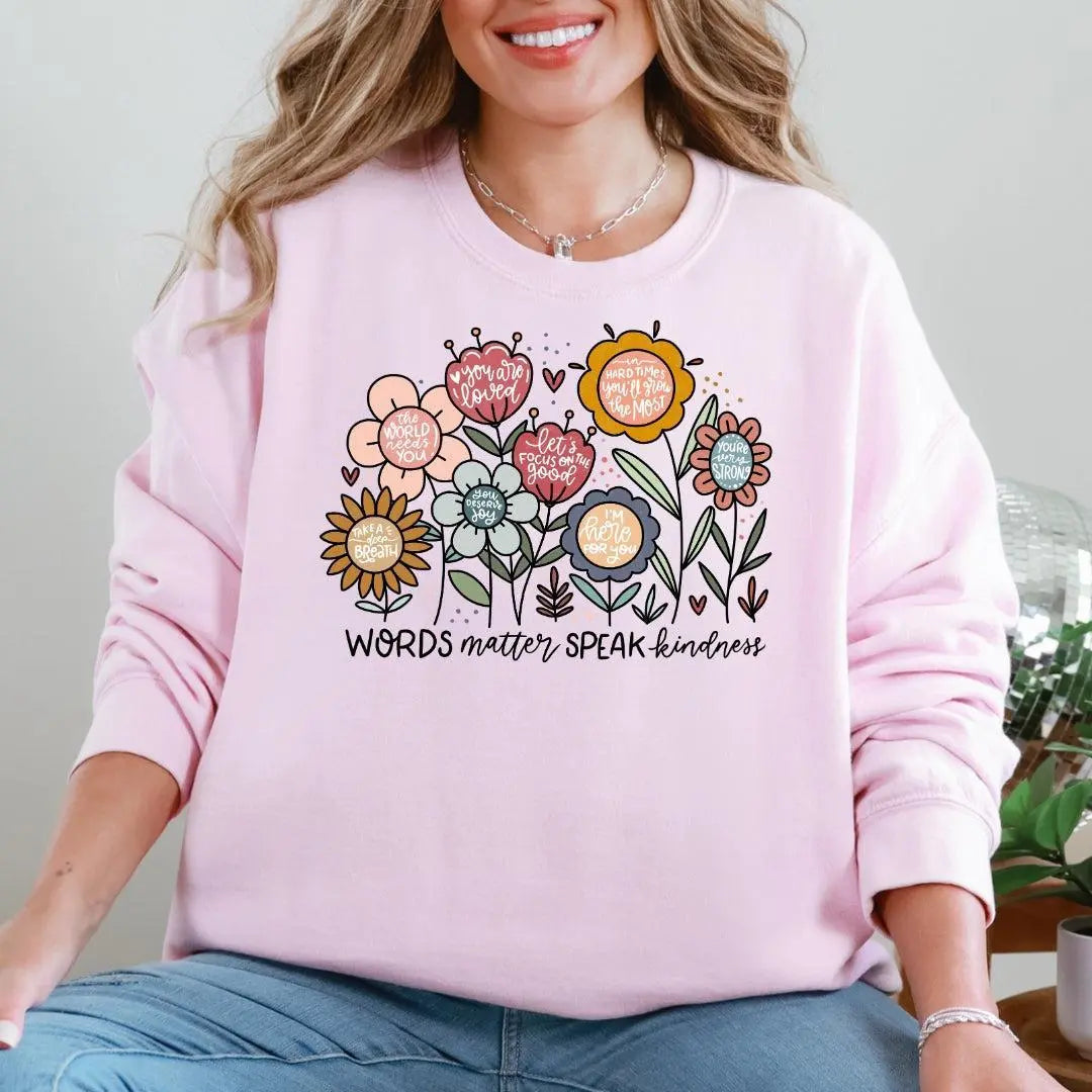 Positivity Floral Sweatshirts